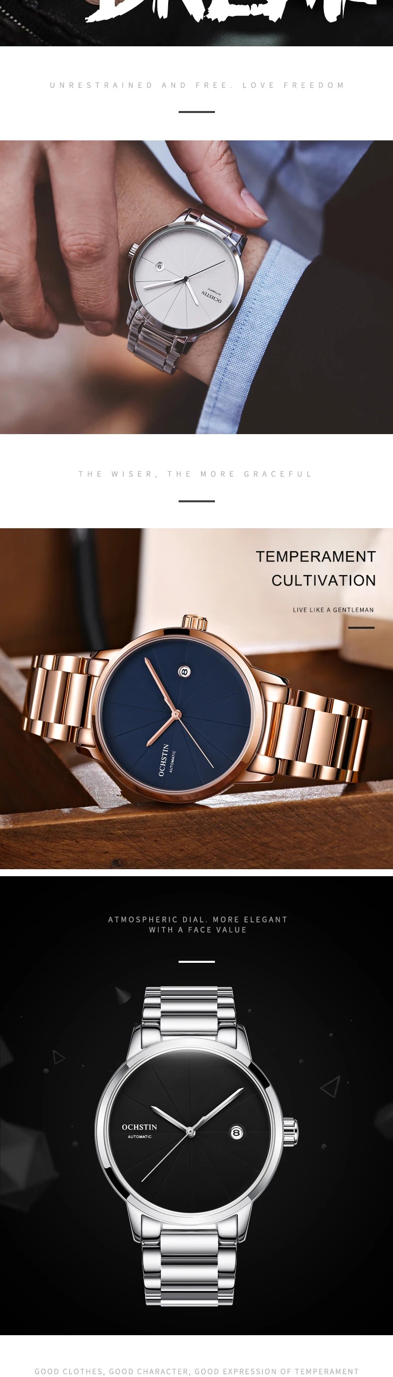 OCHSTIN Heritage – Men's Quartz Watch Steel & Leather