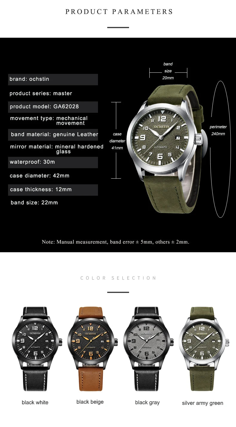 OCHSTIN Pilot Automatic – Montre automatique homme GA62028A