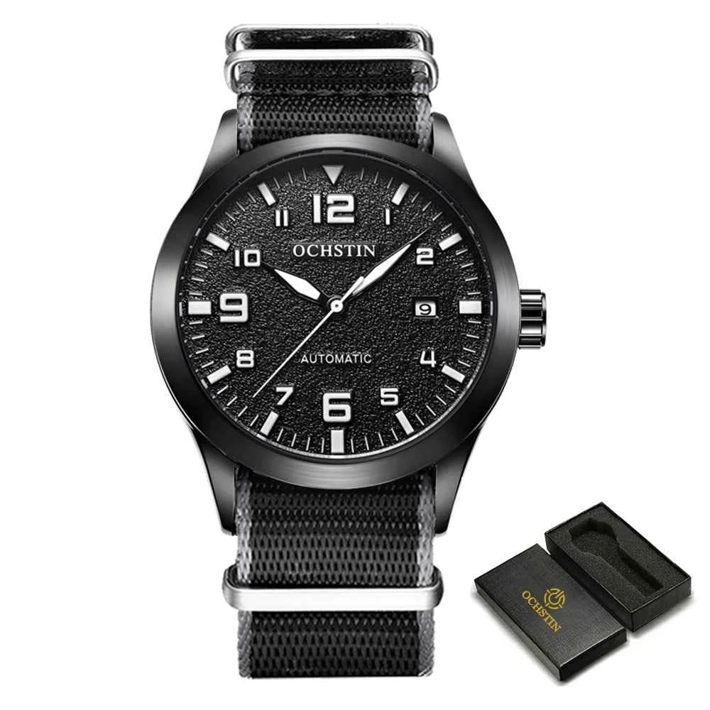 OCHSTIN Pilot Automatic – Montre mécanique homme à bracelet cuir