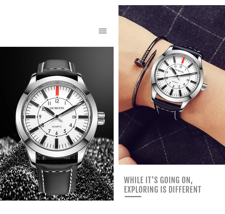OCHSTIN 6048A – Men's Quartz Leather Watch