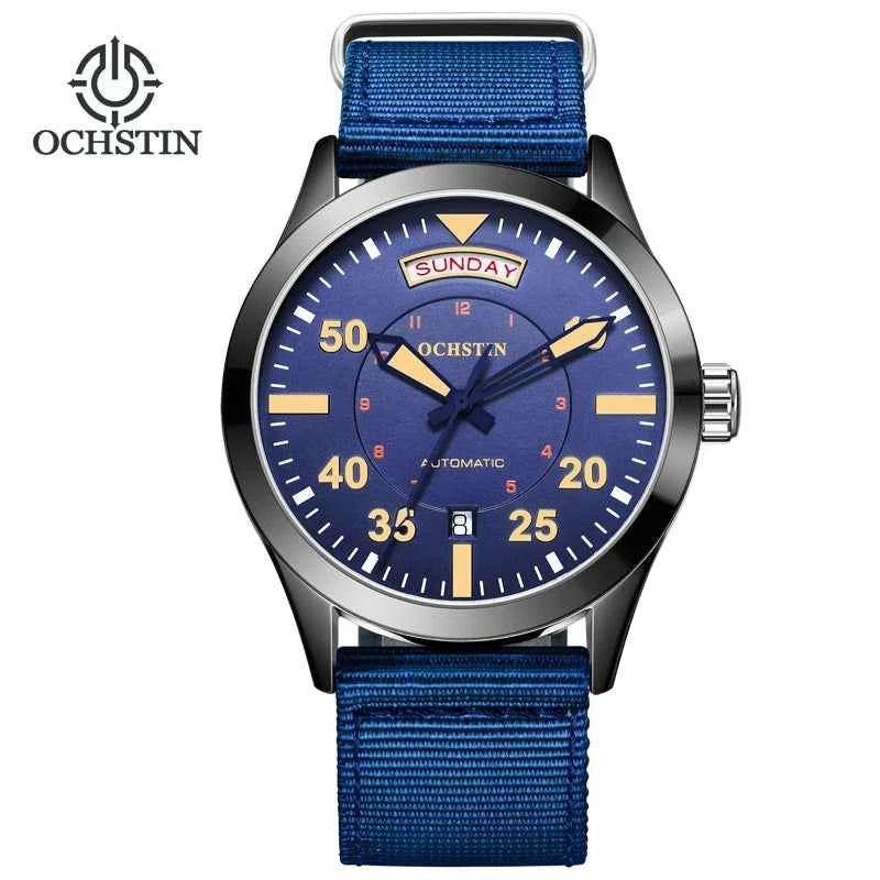 OCHSTIN Day-Date Automatic – Montre mécanique homme à bracelet nylon