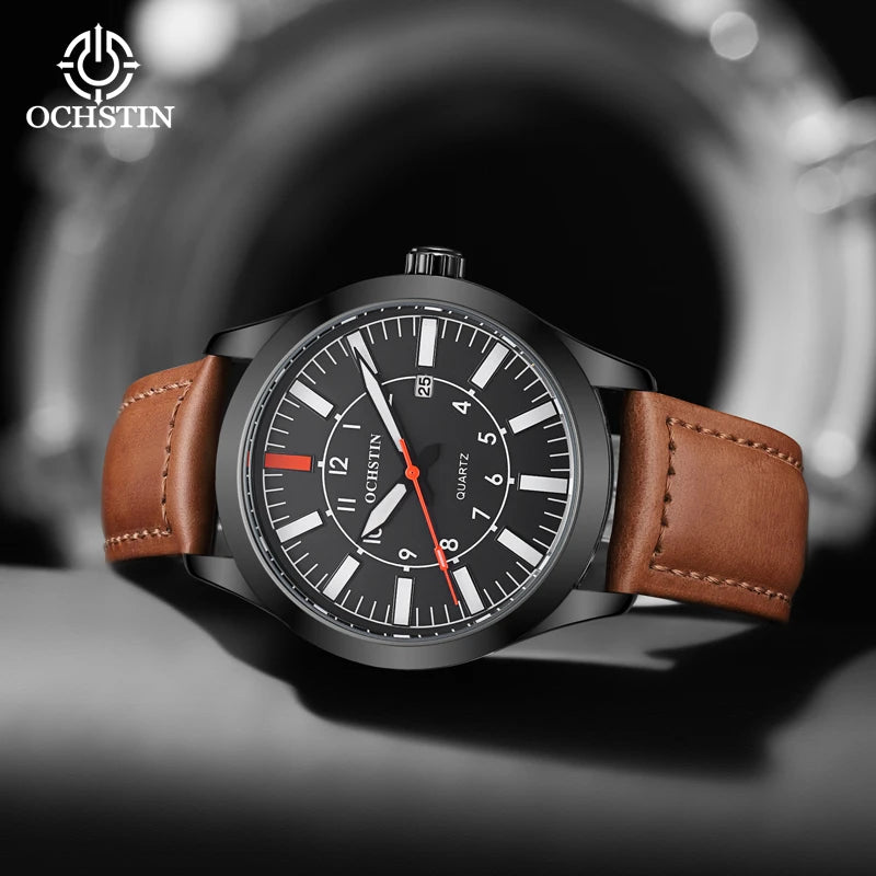 OCHSTIN 6048A – Men's Quartz Leather Watch