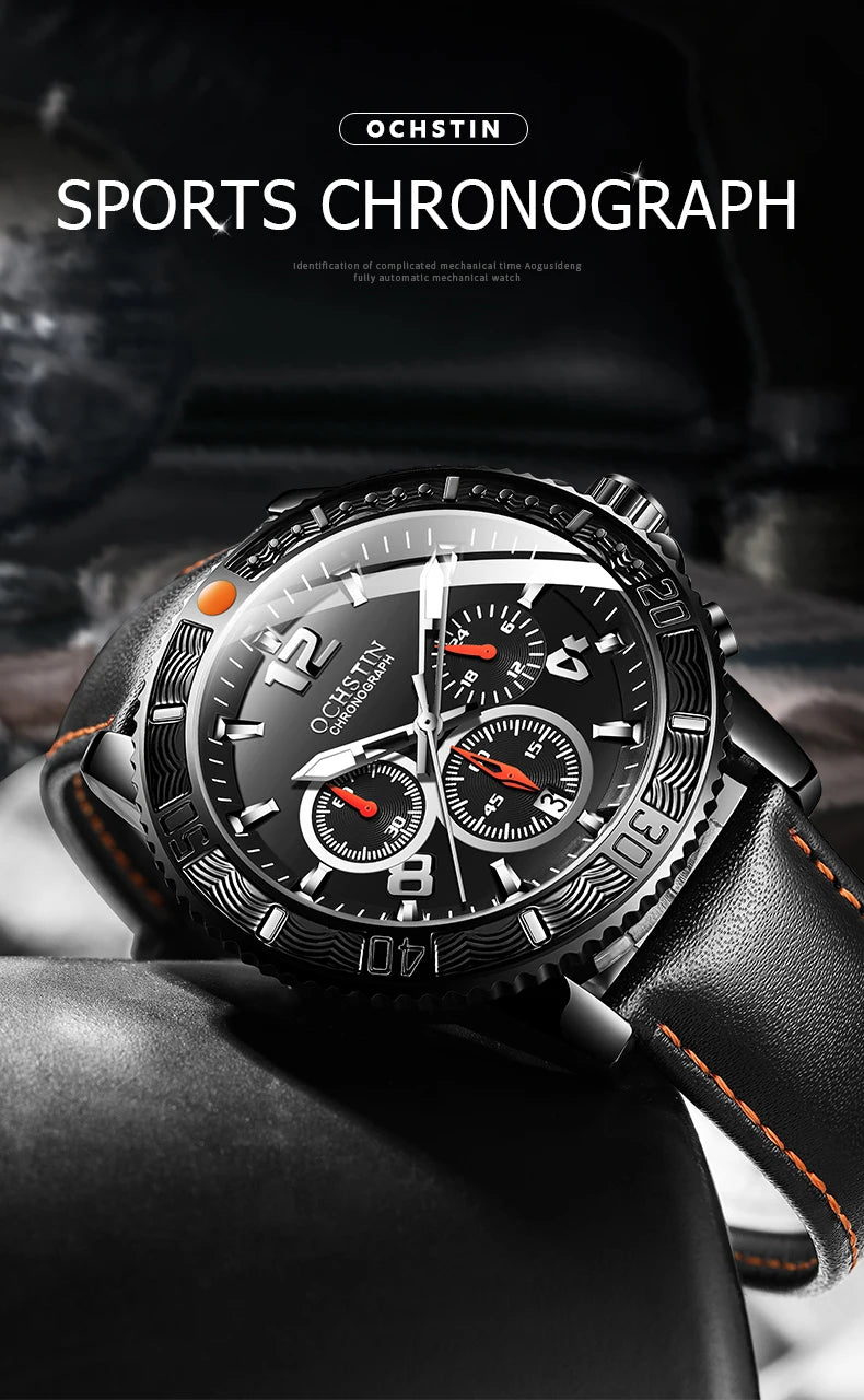 OCHSTIN Aero Chrono - Men's Leather Chronograph