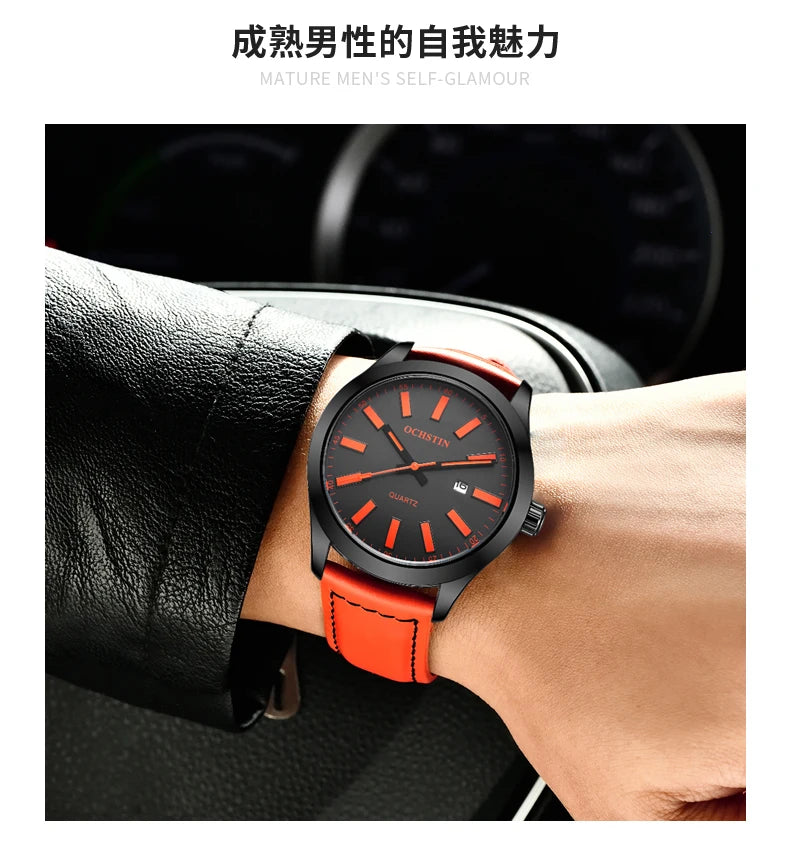 OCHSTIN 6048A – Men's Quartz Leather Watch