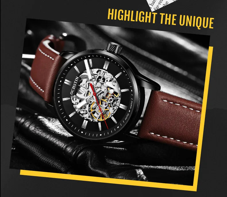 OCHSTIN Automatic Mens Watches Top Brand Luxury Royal Luminous Skeleton Waterproof Mechanical Fashion Male Clock Gifts for Men