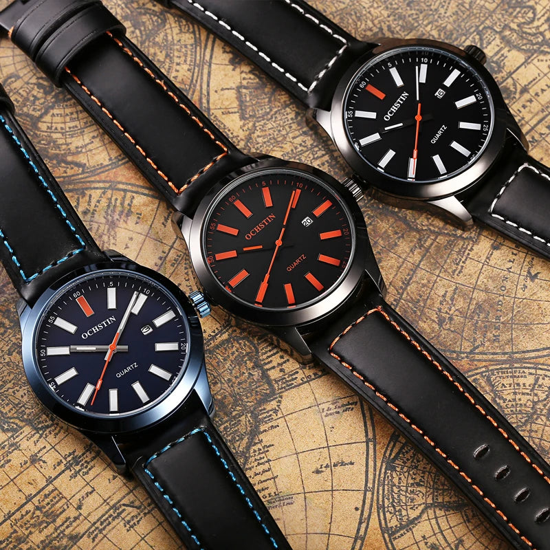 OCHSTIN 6048A – Men's Quartz Leather Watch