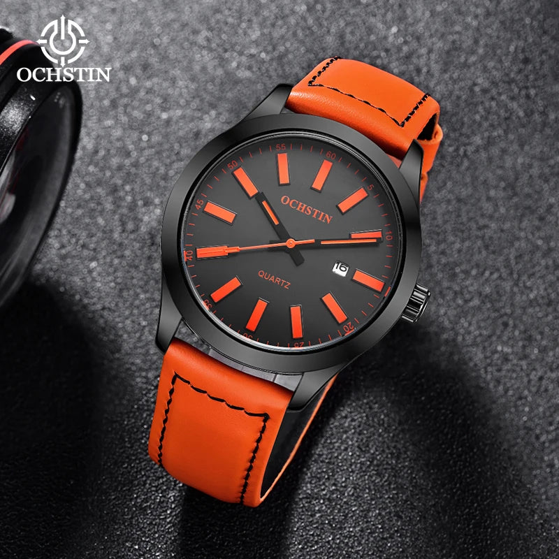 OCHSTIN 6048A – Men's Quartz Leather Watch