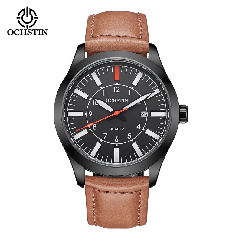 OCHSTIN 6048A – Men's Quartz Leather Watch