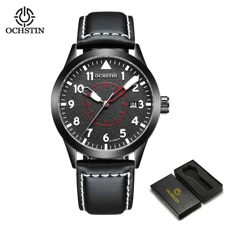 OCHSTIN Pilot Automatic – Montre mécanique homme à bracelet cuir