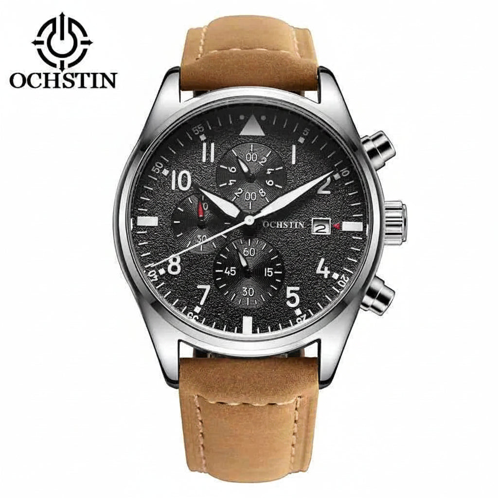 OCHSTIN Sport Chrono – Montre quartz homme à bracelet cuir