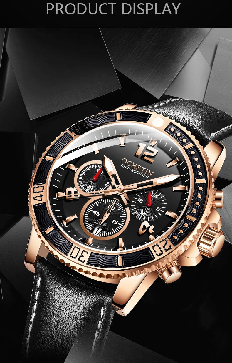OCHSTIN Aero Chrono - Men's Leather Chronograph