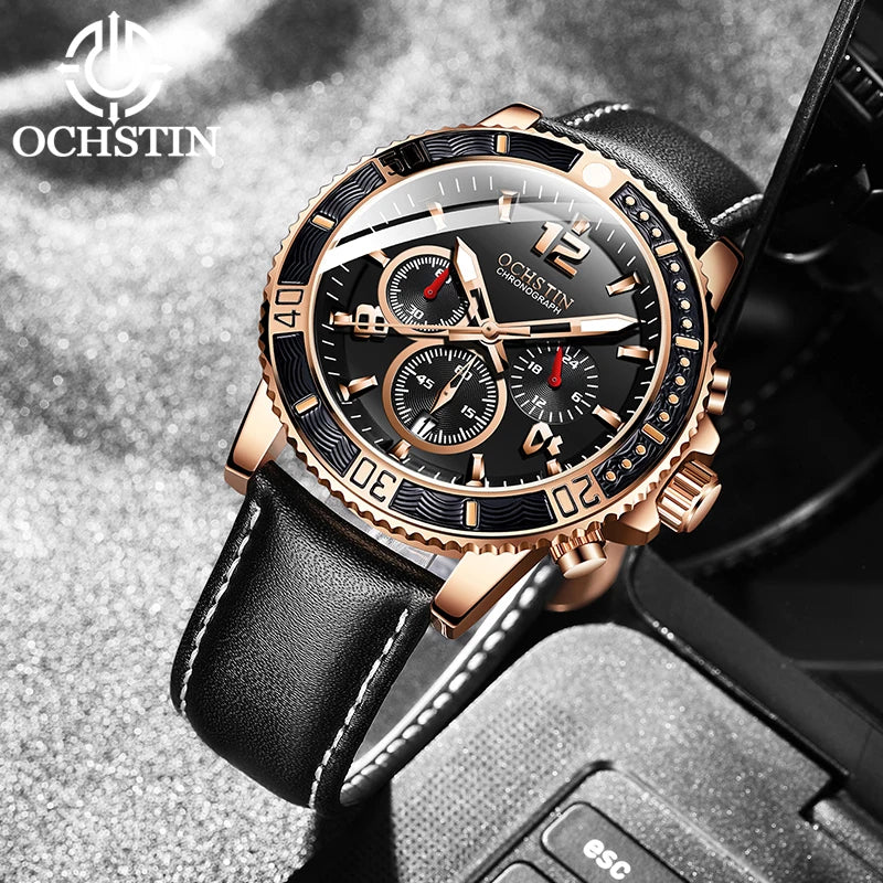 OCHSTIN Aero Chrono - Men's Leather Chronograph
