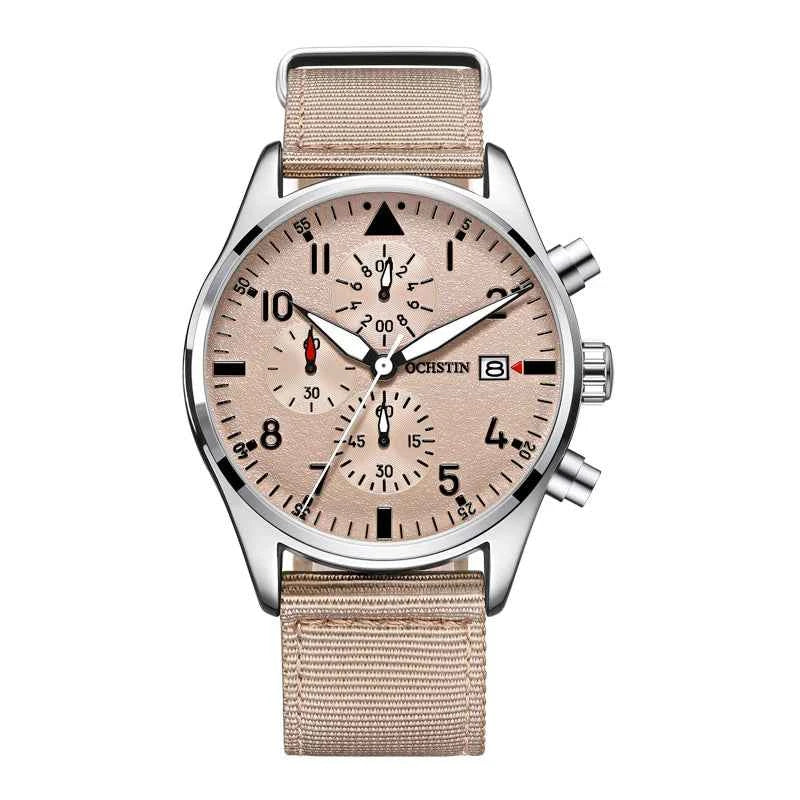 OCHSTIN Sport Chrono – Montre quartz homme à bracelet cuir