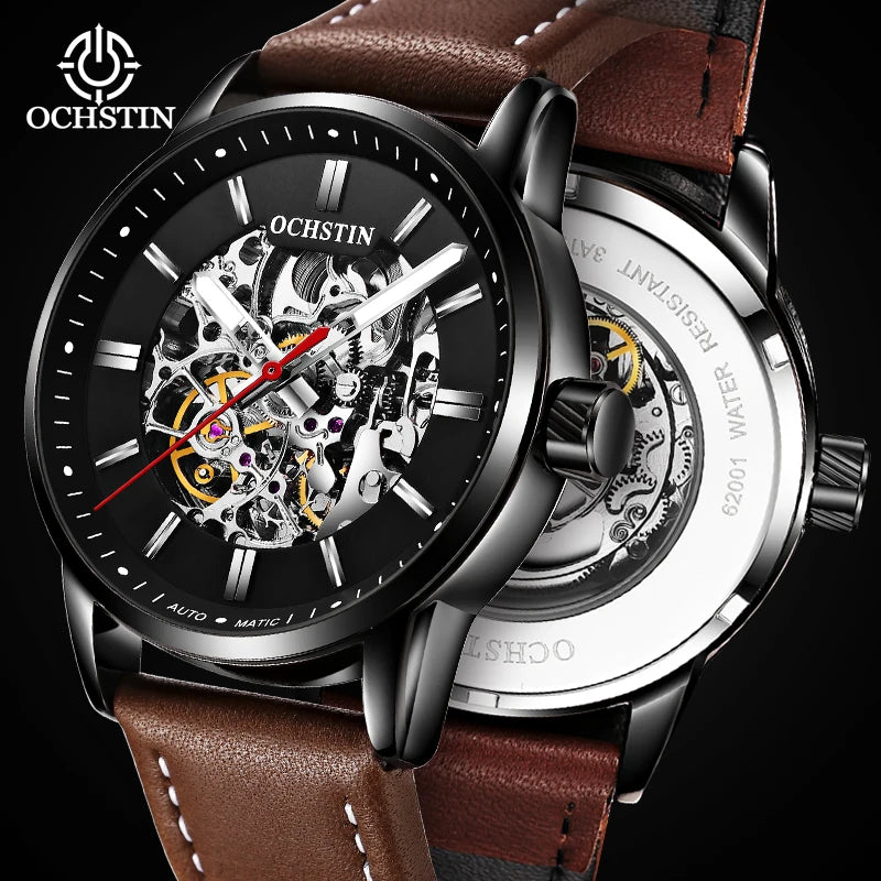 OCHSTIN Automatic Mens Watches Top Brand Luxury Royal Luminous Skeleton Waterproof Mechanical Fashion Male Clock Gifts for Men
