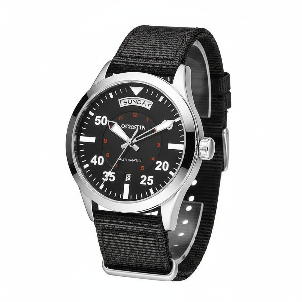 OCHSTIN Day-Date Automatic – Montre mécanique homme à bracelet nylon