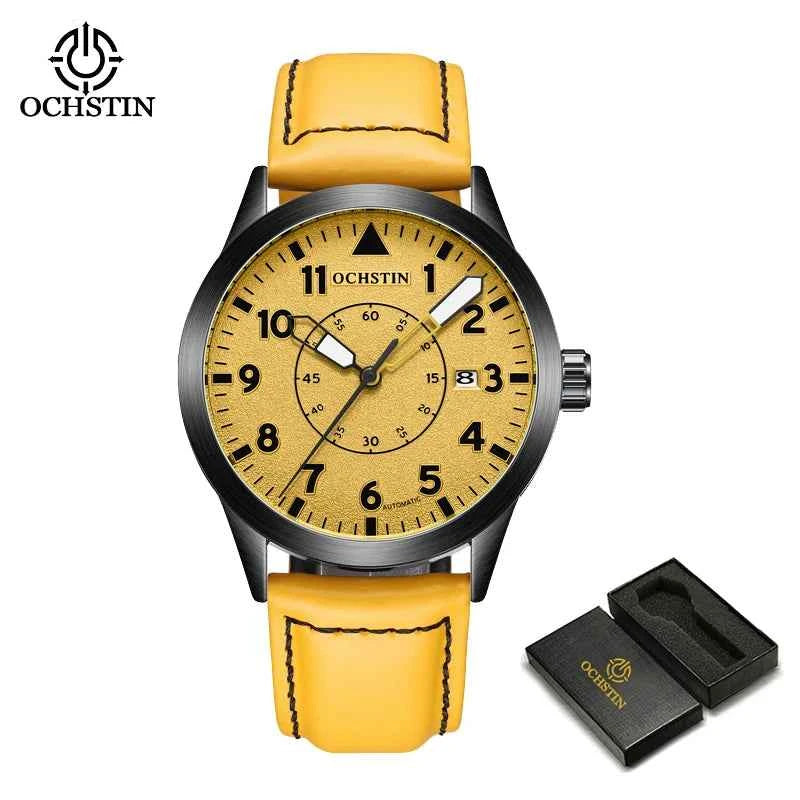 OCHSTIN Pilot Automatic – Montre mécanique homme à bracelet cuir