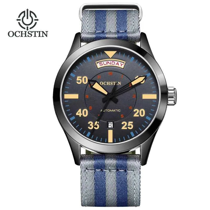 OCHSTIN Day-Date Automatic – Montre mécanique homme à bracelet nylon
