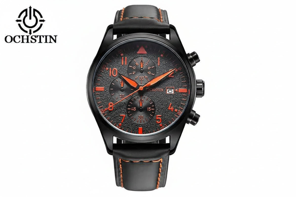 OCHSTIN Sport Chrono – Montre quartz homme à bracelet cuir