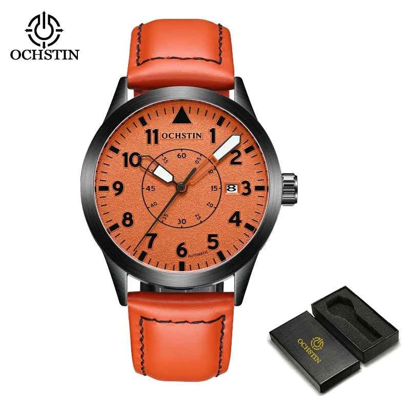 OCHSTIN Pilot Automatic – Montre mécanique homme à bracelet cuir