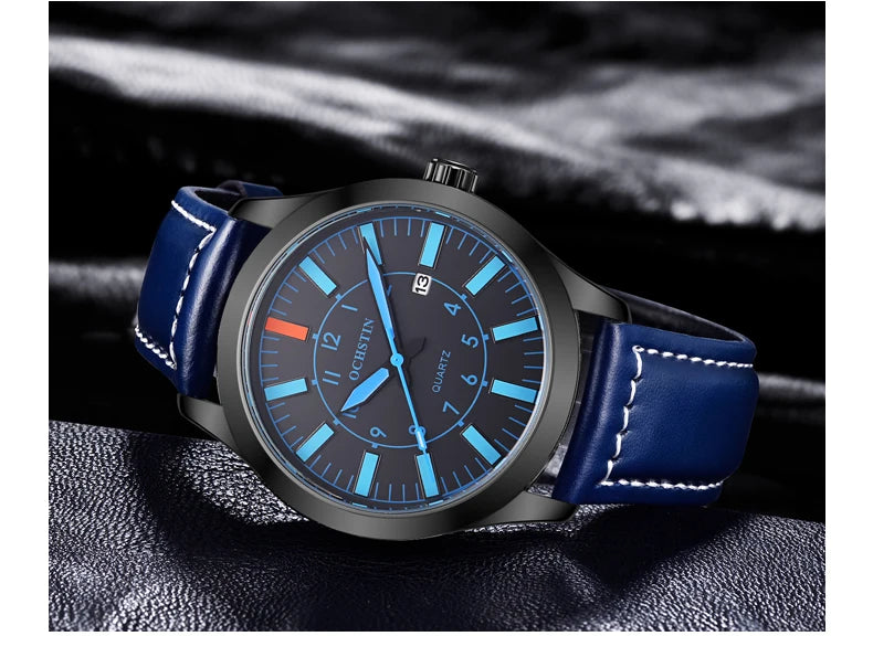 OCHSTIN 6048A – Men's Quartz Leather Watch