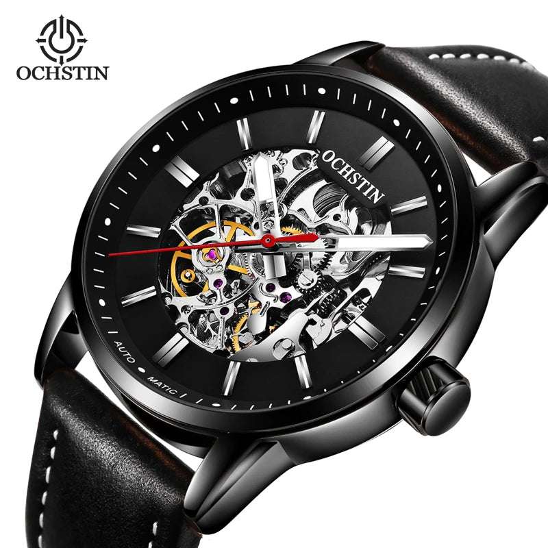 OCHSTIN Automatic Mens Watches Top Brand Luxury Royal Luminous Skeleton Waterproof Mechanical Fashion Male Clock Gifts for Men
