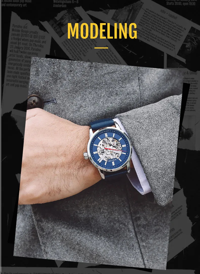 OCHSTIN Automatic Mens Watches Top Brand Luxury Royal Luminous Skeleton Waterproof Mechanical Fashion Male Clock Gifts for Men